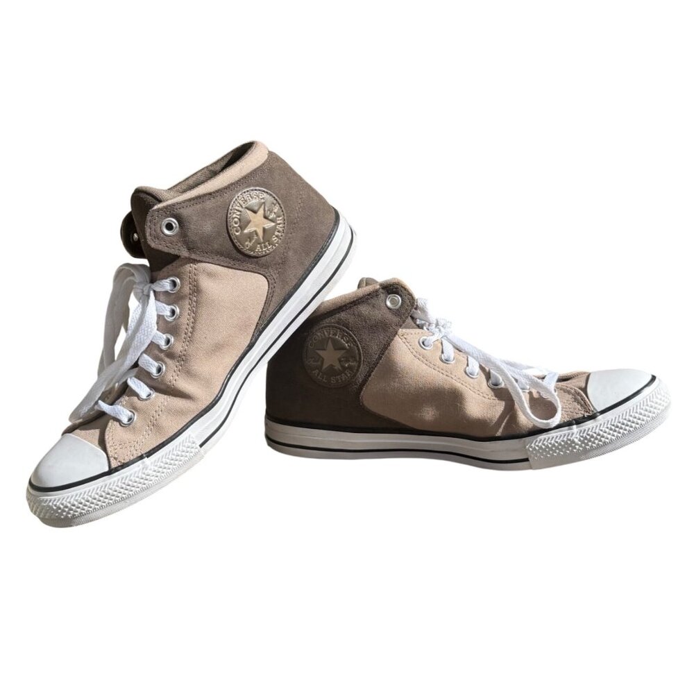 Converse All Star Mid High Top Sneakers Beige & Brown Shoes Sneakers M Size 10.5
